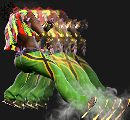 Dee Jay from Street Fighter 6 with his Jus Cool move.