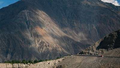 Movimentações do veículo ao longo da estrada de Karakoram.
