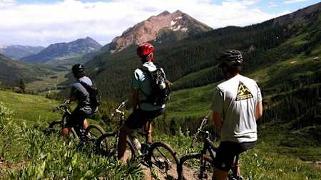 Mountain bikers at Crested Butte.