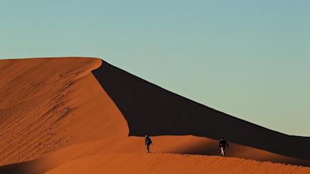 The sand dunes of Sossusvlei in the southern part of the Namib Desert.