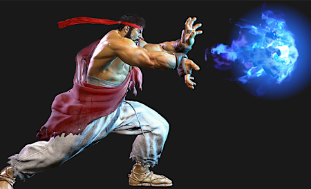 A screengrab of Ryu in Street Fighter 6. 