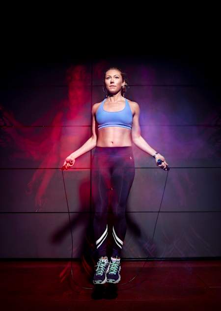 Mikaela Shiffrin works out in Santa Monica, CA