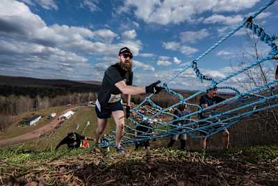 A runner competes at Red Bull 400 at Copper Peak in Ironwood, MI, USA on May 11, 2019.