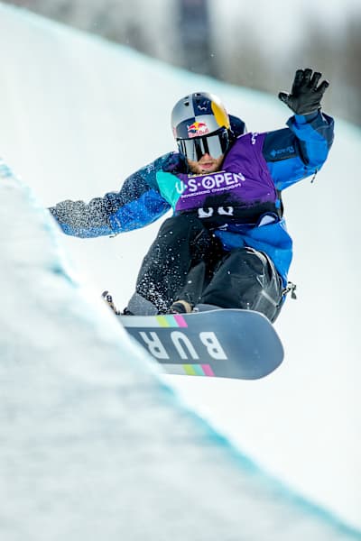 Ben Ferguson at the end of his run during the Burton US Open in Vail, Colorado, USA on 27 February, 2020.
