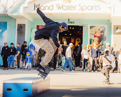 Felipe Gustavo skates at Red Bull Drop In Tour 2022 in Deerfield Beach