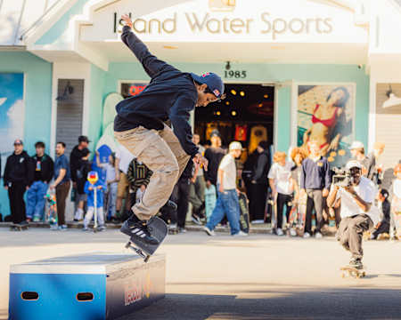 Felipe Gustavo skates at Red Bull Drop In Tour 2022 in Deerfield Beach