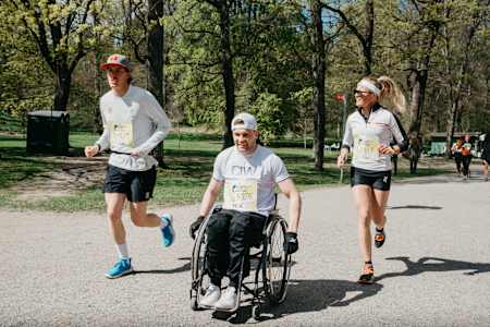 Participants at the Wings for Life World Run App Run Event in Stockholm, Sweden on May 08, 2022.