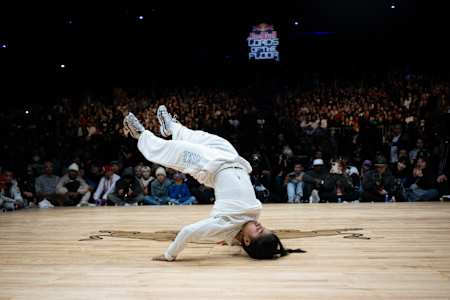 B-Girl India competes at the Red Bull Lords of The Floor at WAMU Theater in Seattle, USA on April 6th, 2024. 