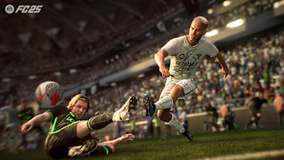 A player crosses the ball in EA Sports FC 25