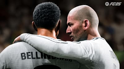 Jude Bellingham and Zinedine Zidane in EA Sports FC 25.