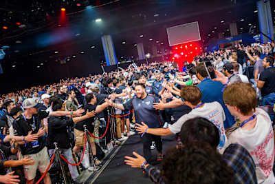 Fans react as the Counter-Strike teams enter the arena in 2025.