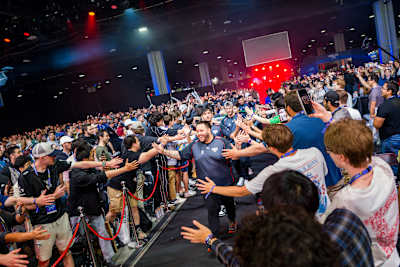 Fans react as the Counter-Strike teams enter the arena in 2025.