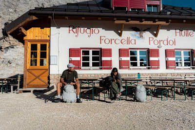 Rest Stop Beneath the Dolomite Walls