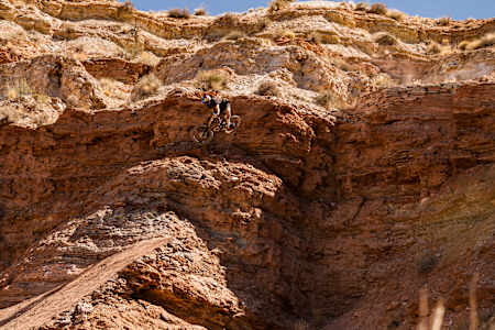 Remy Morton as seen performing on his Red Bull Rampage video submission shoot in Virgin, Utah, in June 2022.