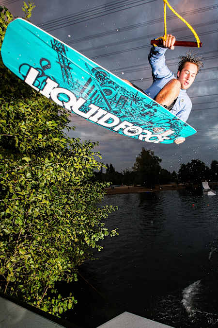 German wakeboarder Felix Georgii in action. 