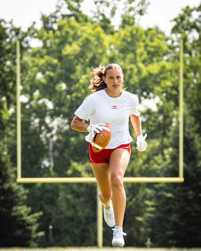Izzy Geraci showcases the speed and skill of flag football