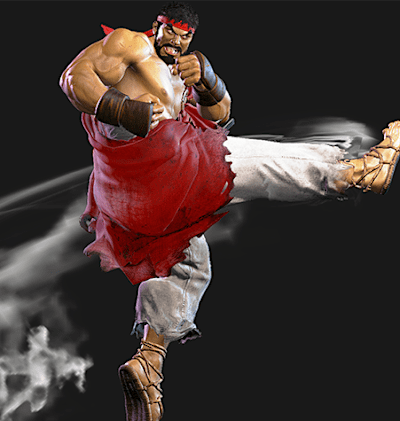 A screengrab of Ryu in Street Fighter 6. 