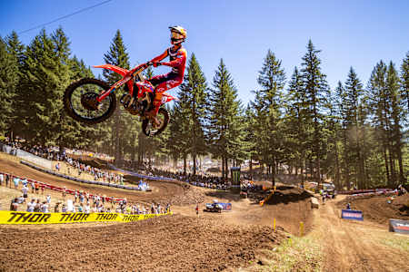 Jett Lawrence races at Round 8 at Washougal MX Raceway