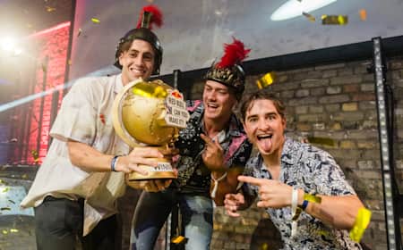 Team Gladiators celebrates their win during the Red Bull Can You Make It? 2024 in Berlin, Germany on May 28, 2024. 