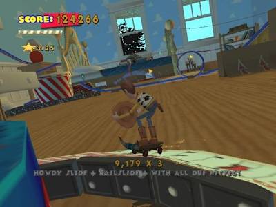 Una captura de pantalla de Disney's Extreme Skate Adventure.