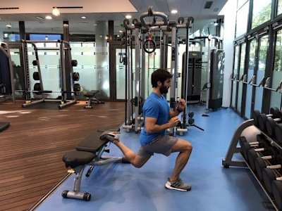 保加利亞深蹲(步驟2)