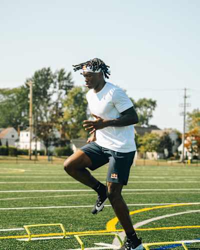  Jeremiah Smith trains in Columbus, Ohio, USA on September 14, 2024. 