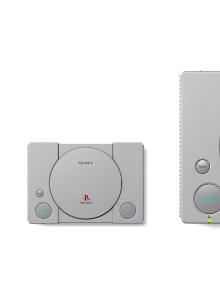 The PlayStation Classic alongside the original PlayStation