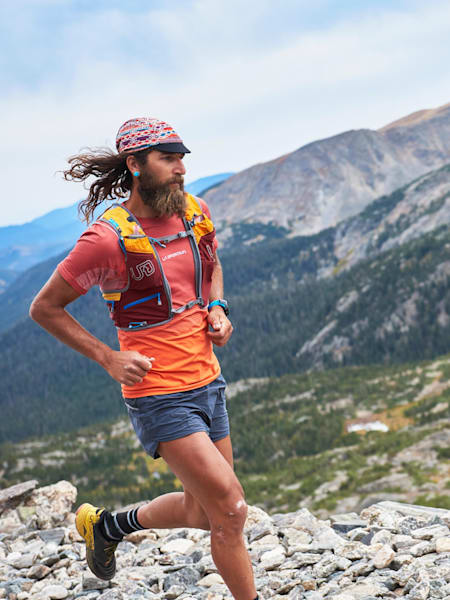 Anton Krupicka running in the mountains.