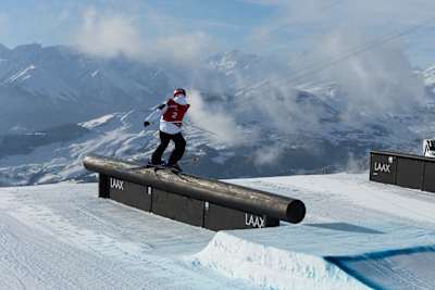 Mathilde Gremaud performs at the Laax Open in Laax, Switzerland on January 20, 2023.  