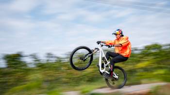 BMXer Kriss Kyle in an action shot from Behind the Scenes of Freeride Lavaux