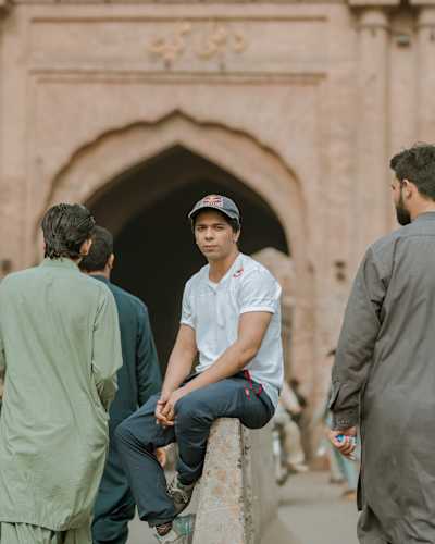 Arslan Ash poses for a portrait in the walled city, Lahore on March 15, 2021.