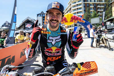 Head of the class Manuel Lettenbichler celebrates winning the Xross Serbia.
