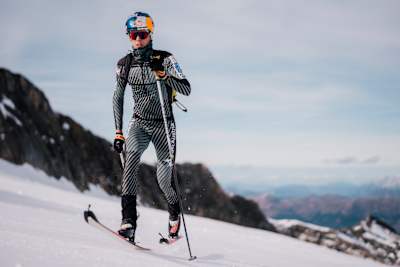 Ski mountaineer Paul Verbnjak during a race.