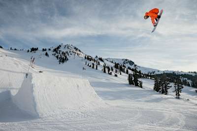 Brock Crouch at Mammoth Mountain unbound terrain park Mammoth Lakes
