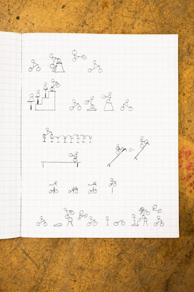 Danny MacAskill sketches for his latest film, Gymnasium