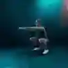 A Red Bull athlete demonstrates squat technique.