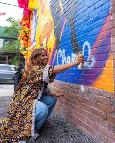 Chanell Angelique Skyers at her Red Bull Dance Your Styles mural in Atlanta