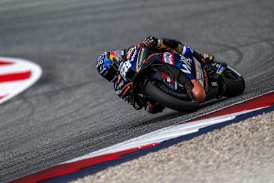 Miguel Oliveira (Aprilia, Portugal) performs during the MotoGP™ World Championship in Spielberg, Austria, on August 18, 2023.