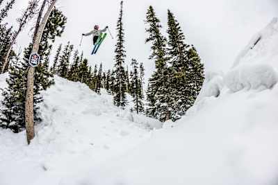 Mac Forehand jumps at Red Bull Cascade 2023 in Winter Park, CO
