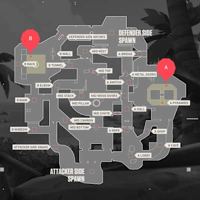 Mapa Breeze en VALORANTE de Riot Games.