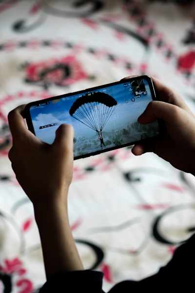 A gamer plays PUBG Mobile on a realme phone.