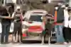 Uhuru Kenyatta, Takamoto Katsuta (JPN) and Daniel Barritt (GB) of team Toyota Gazoo Racing are seen at the World Rally Championship Kenya in Naivasha, Kenya on 27 June, 2021.