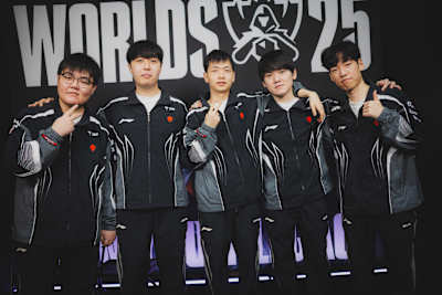 Top Esports at the League of Legends Worlds 2025 Asset Day on October 12, 2025 in Beijing, China.