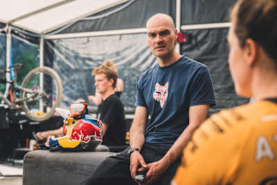 Alan Milway as seen at the 2023 Red Bull Mountain Bike Performance Camp at Dyfi Bike Park, Wales.
