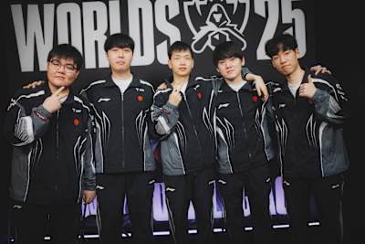 Top Esports at the League of Legends Worlds 2025 Asset Day on October 12, 2025 in Beijing, China.