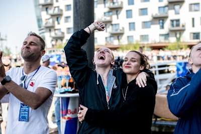 Molly Carlson and coach Stéphane Lapointe