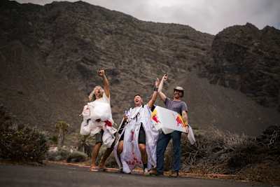 Peter Salzmann seen during the Red Bull Wingsuit Foil Project at El Hierro, Spain on September 4, 2025. 