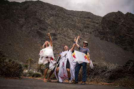 Peter Salzmann seen during the Red Bull Wingsuit Foil Project at El Hierro, Spain on September 4, 2025. 
