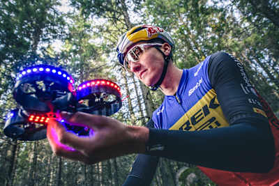 Vlad Dascălu as seen during a training session with a Racing Drone in Paltinis, Romania on October 21, 2020.