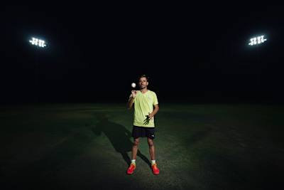 Leg spinner Ravi Bishnoi during a training session at Spartans Cricket Academy in Jodhpur, Rajasthan.